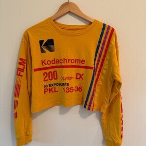 Yellow Kodak • Long Sleeve Crop T-Shirt • Size L